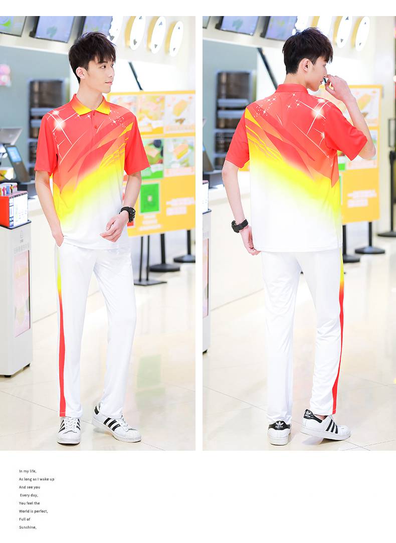 Sports fashion comfortable lapel short sleeve KH2-2405-5050 long set