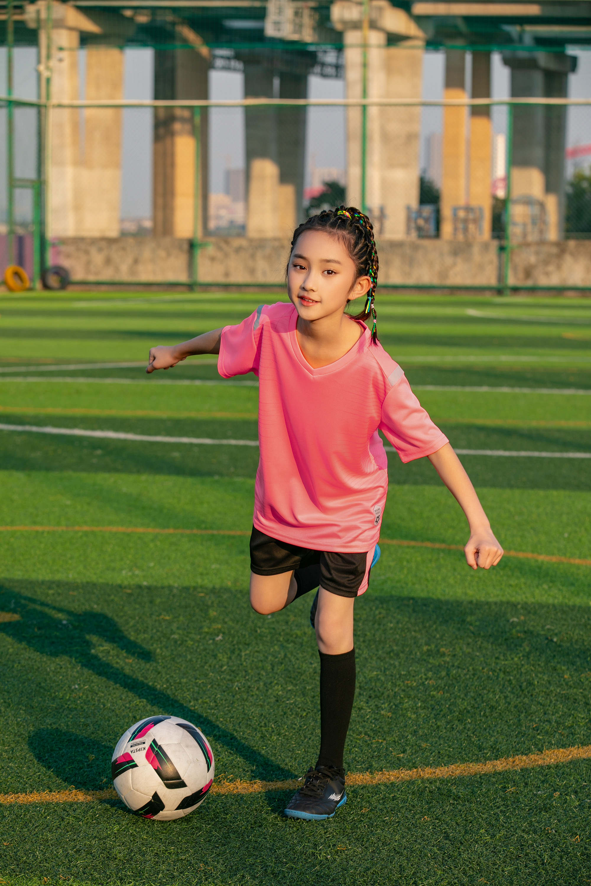 Moisture-absorbent and breathable color-blocked football training suit for children GR4-D8865