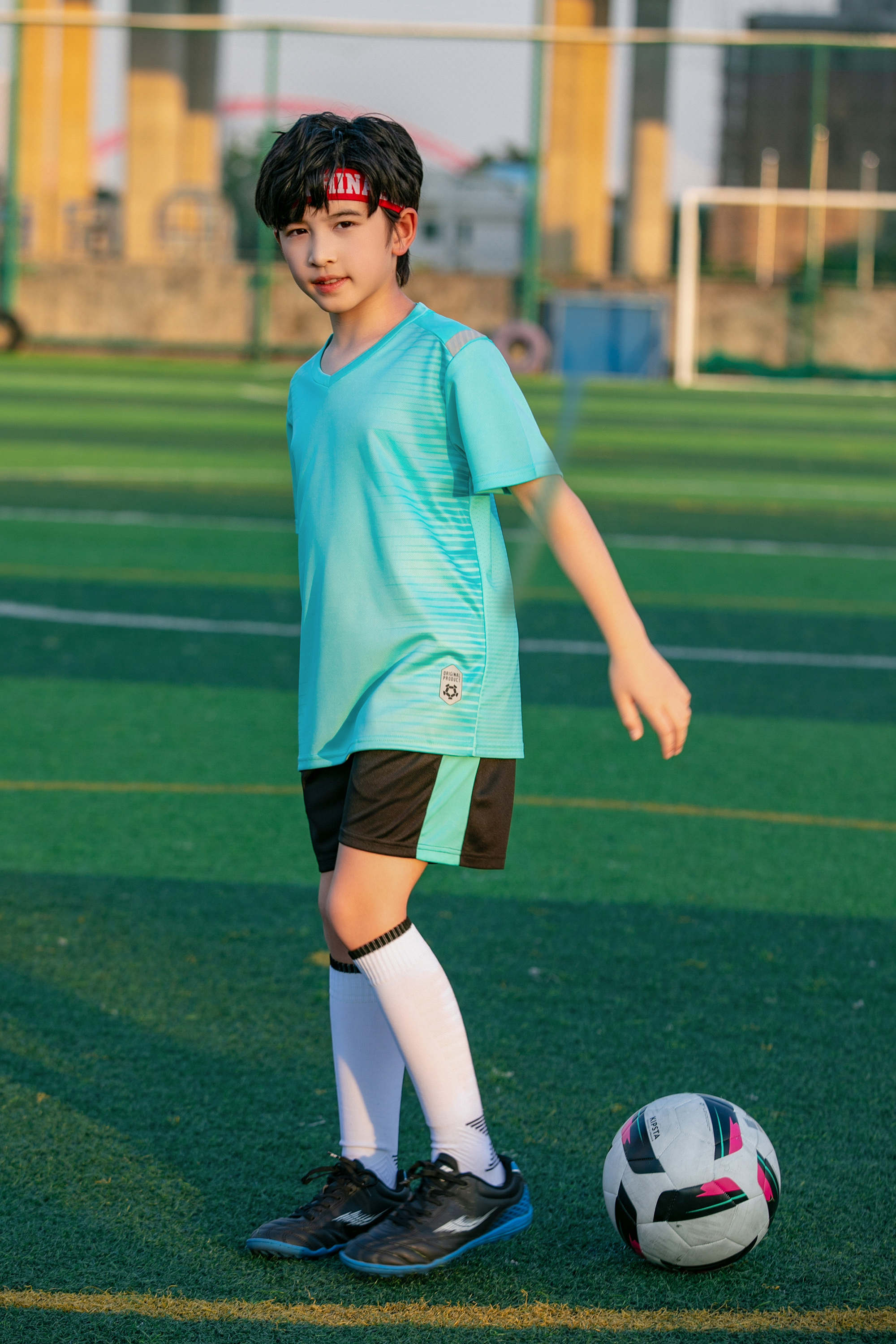 Moisture-absorbent and breathable color-blocked football training suit for children GR4-D8865