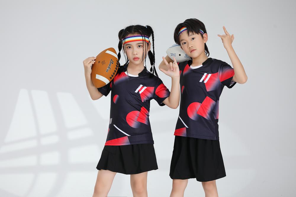 Polyester-ammonia Tianxing mesh sports quick-drying breathable badminton suit 120-1887 children