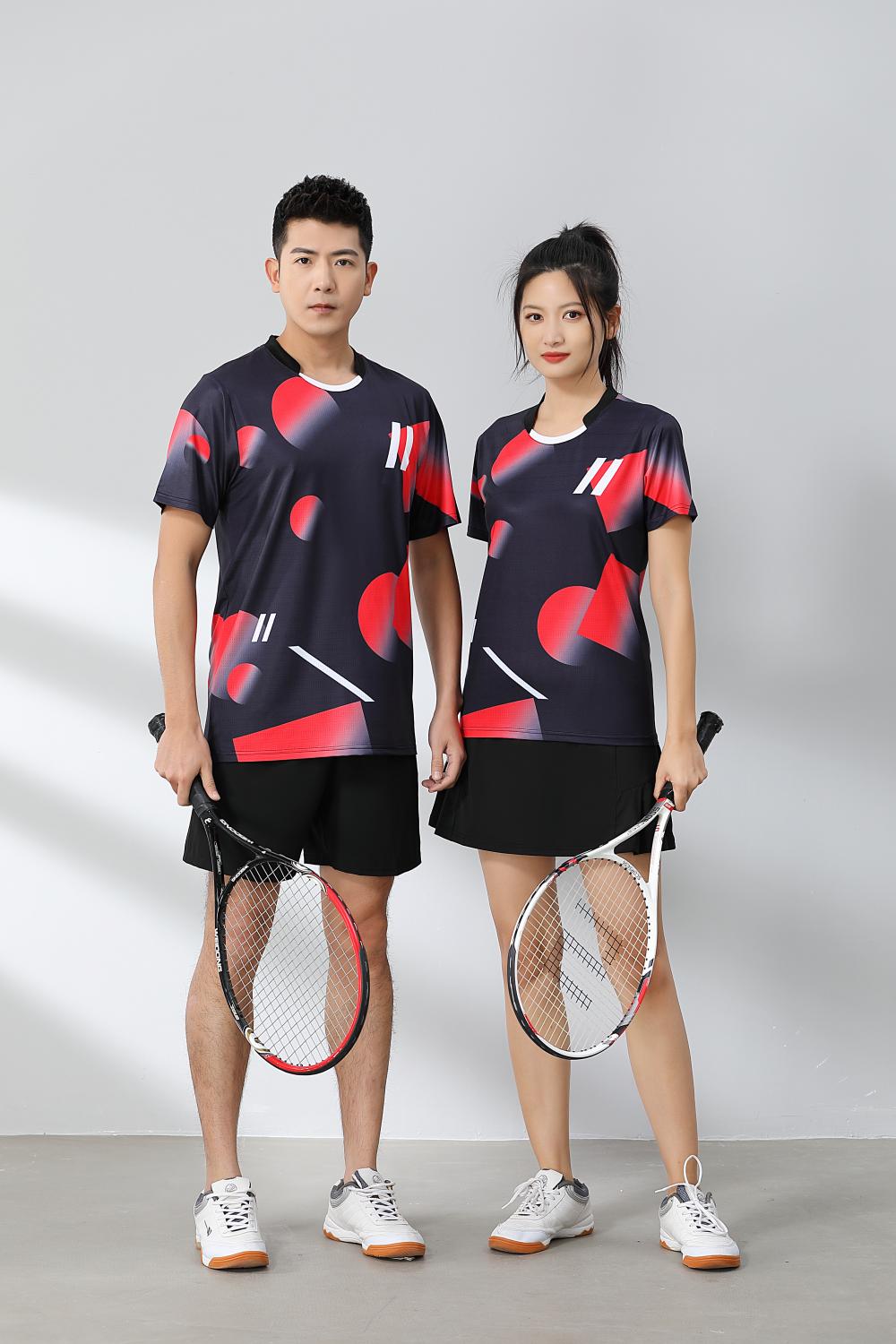 Polyester-ammonia Tianxing mesh sports quick-drying breathable badminton suit 120-1887 adult model