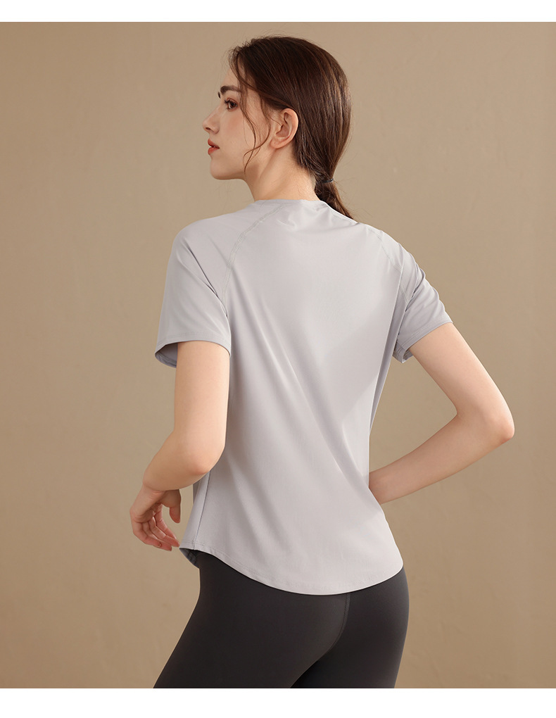 Quick-drying loose sports short-sleeved thin breathable yoga clothes for women W18-DX-069