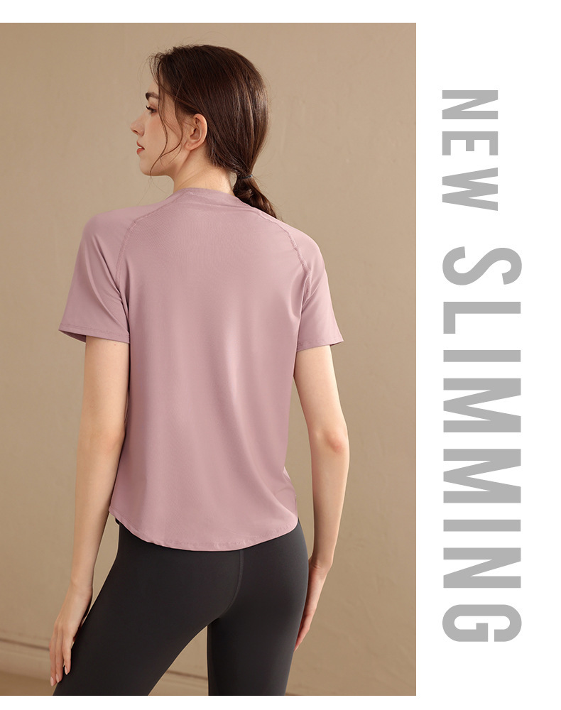 Quick-drying loose sports short-sleeved thin breathable yoga clothes for women W18-DX-069