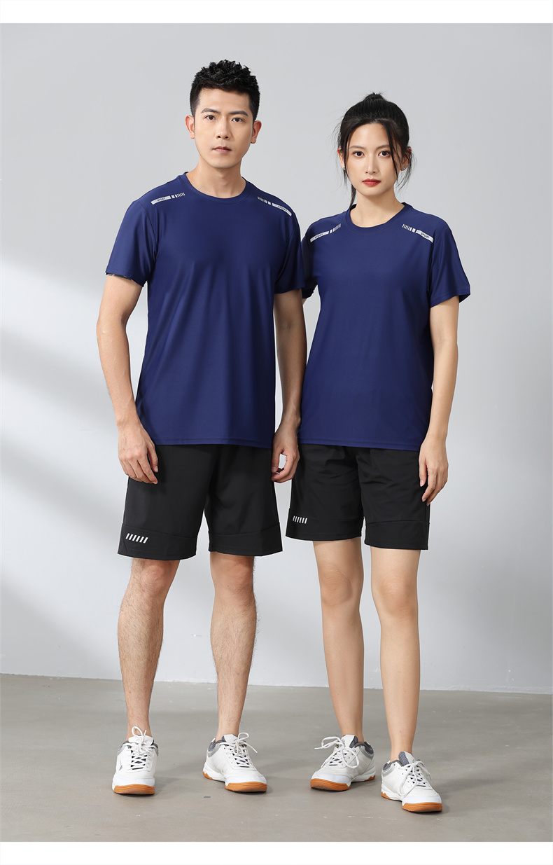 Round neck quick-drying flash strip sportswear 120-301