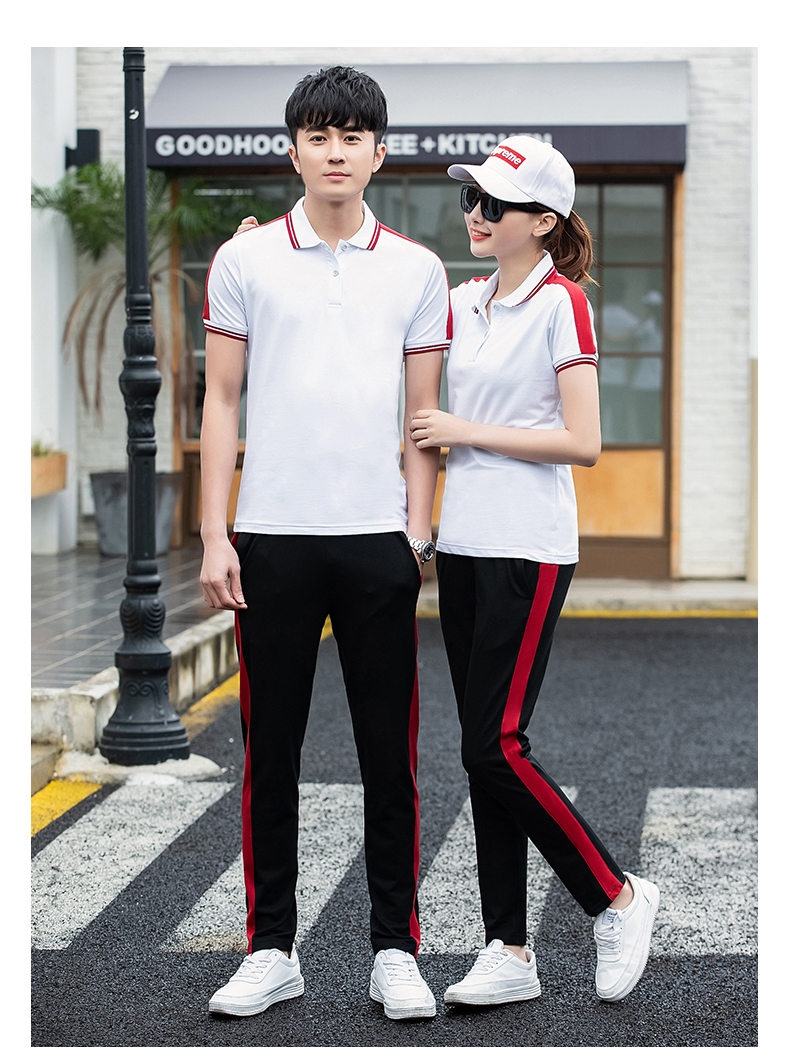 Cotton covered silk short-sleeved sports suit couple style KA-767