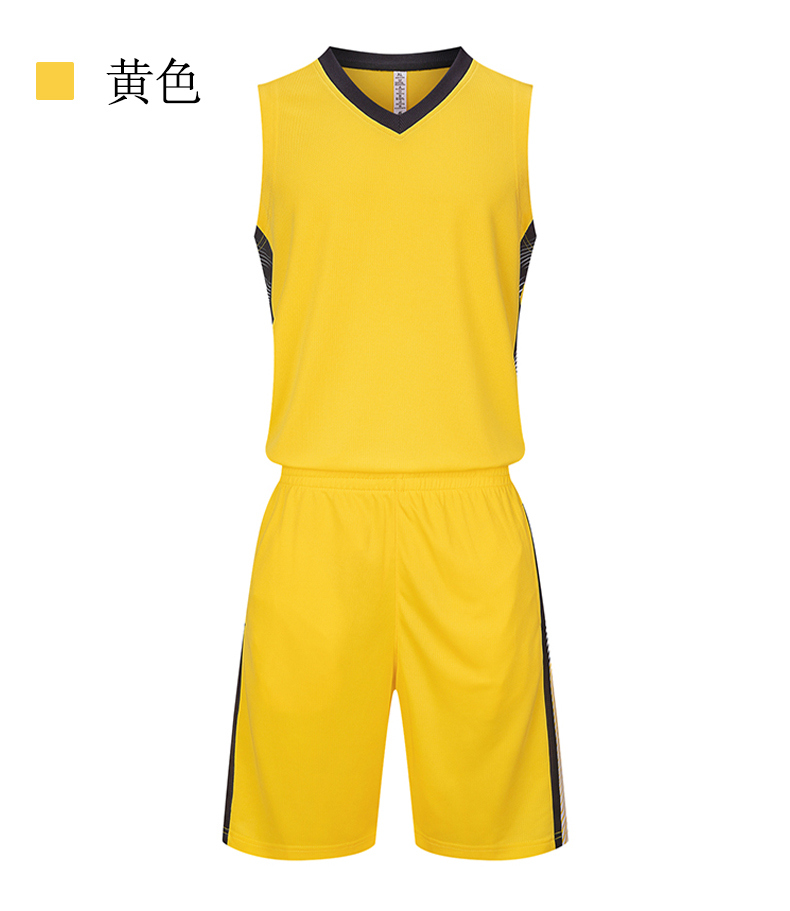 Fashion side color-blocked breathable sports basketball suit GJ3-8037