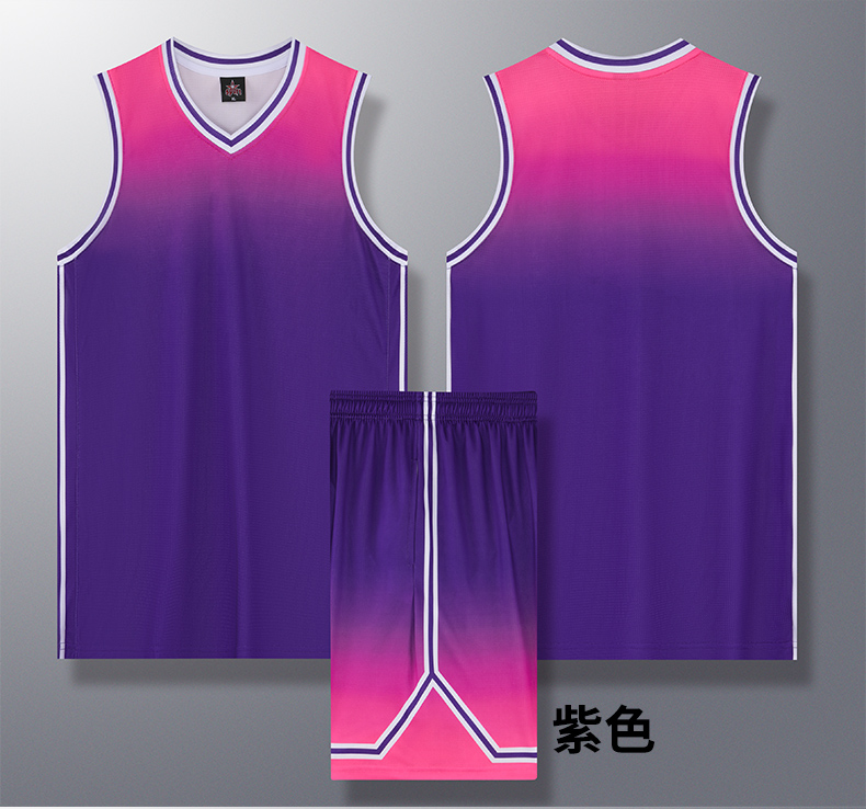 Breathable personalized gradient basketball uniform adult GB12-A1006 adult