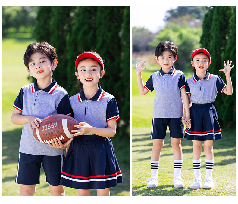 Primary school uniforms spring and autumn kindergarten uniforms parent-child class uniforms short skirt D11-2202