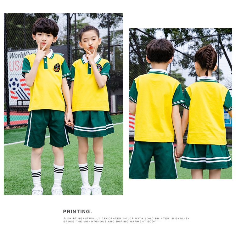 Primary school student uniform summer class uniform sports performance short skirt D11-2209