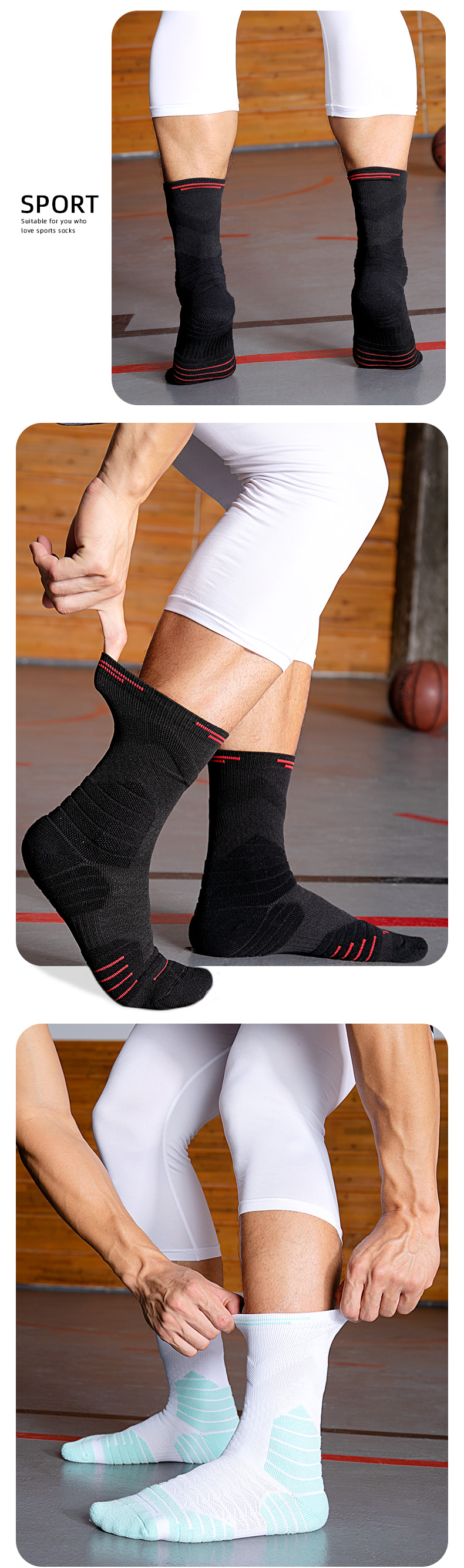 Mid-tube basketball training socks for adults GY9-3371L