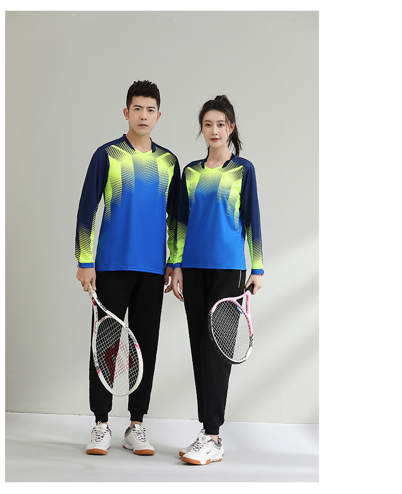 Sports casual long-sleeved V-neck top for men and women 120-1882