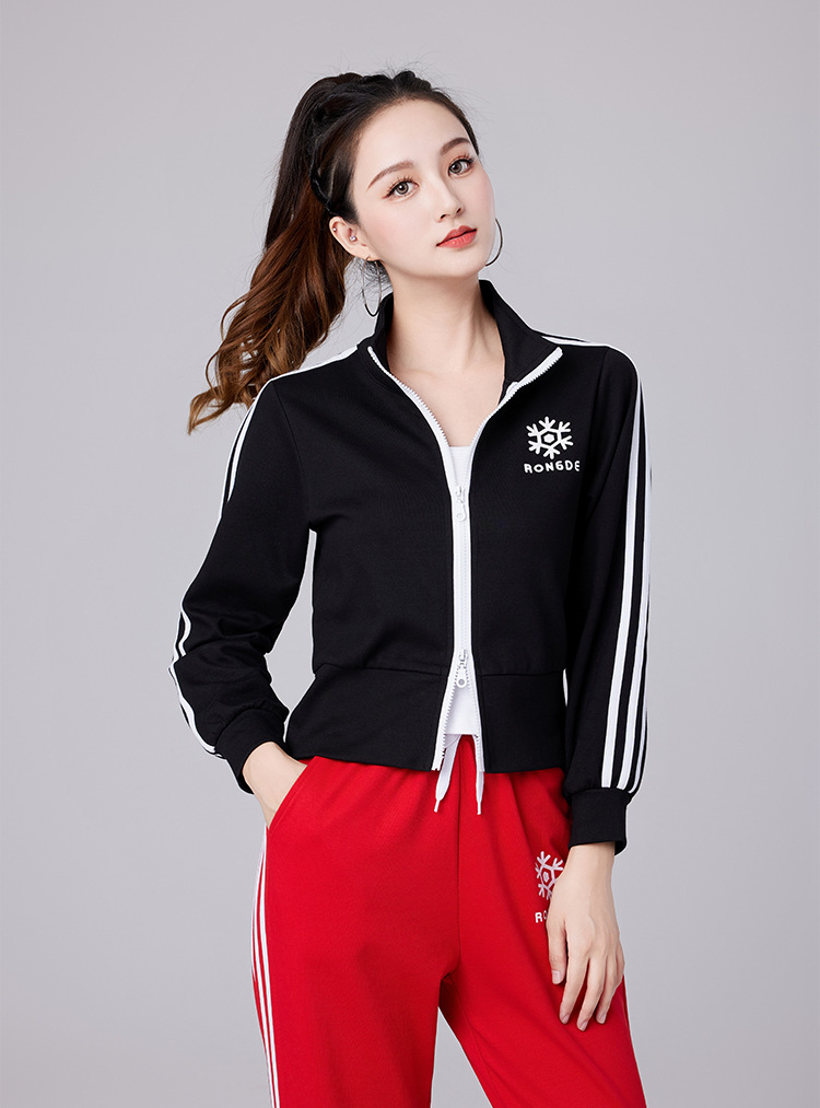 Women casual sports stand collar top jacket H25-202310 top