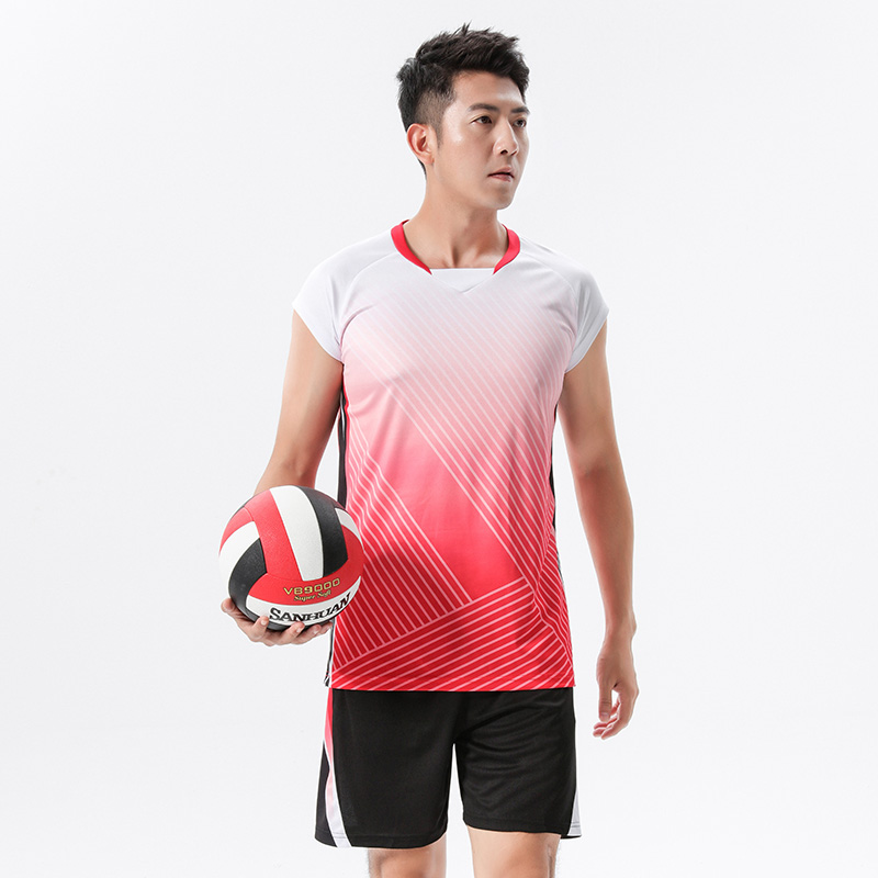 Gradient stripes men volleyball uniform suit 161-PQ240