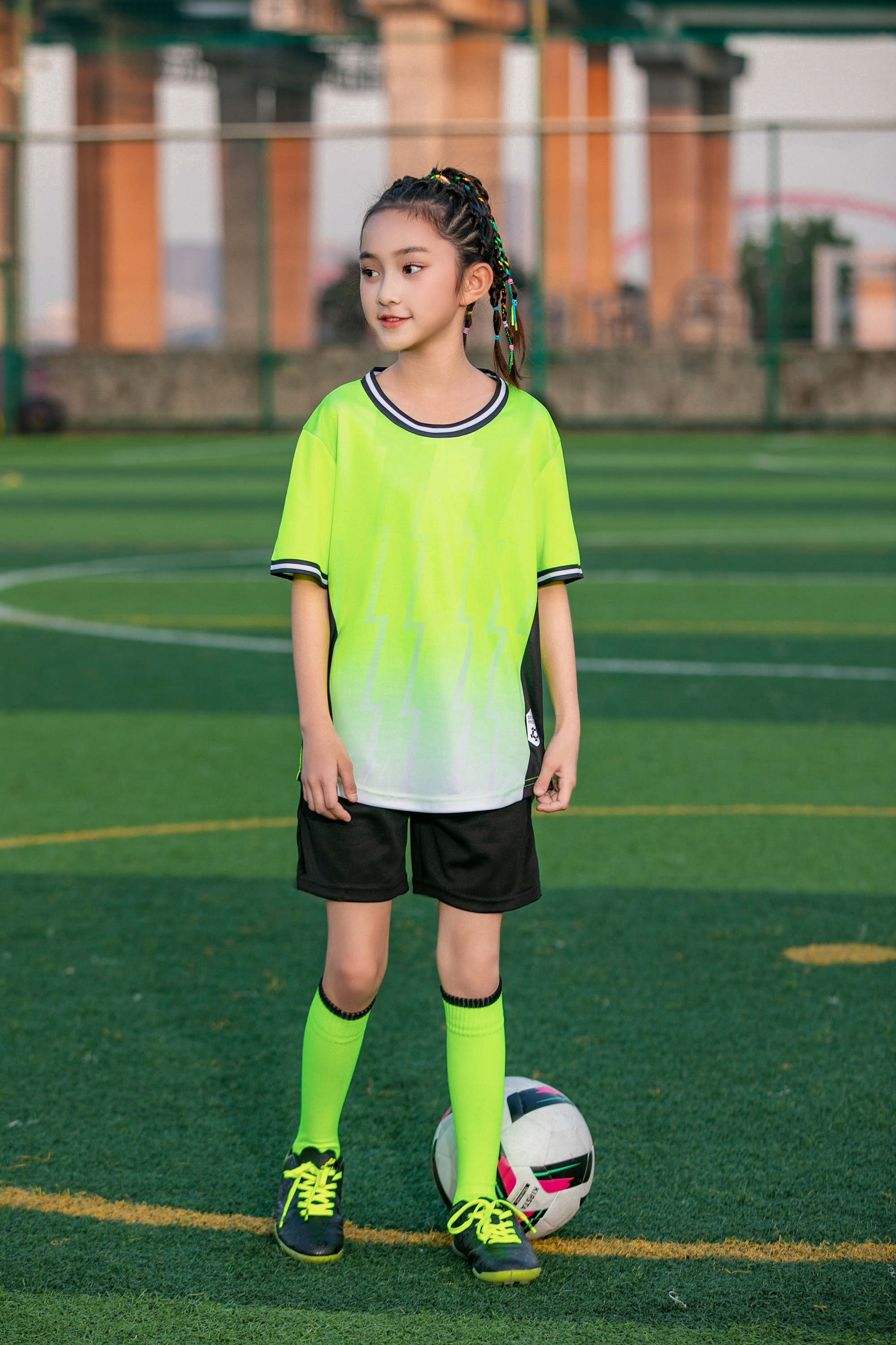 Gradient stripe collar football training suit for children GR4-D8863