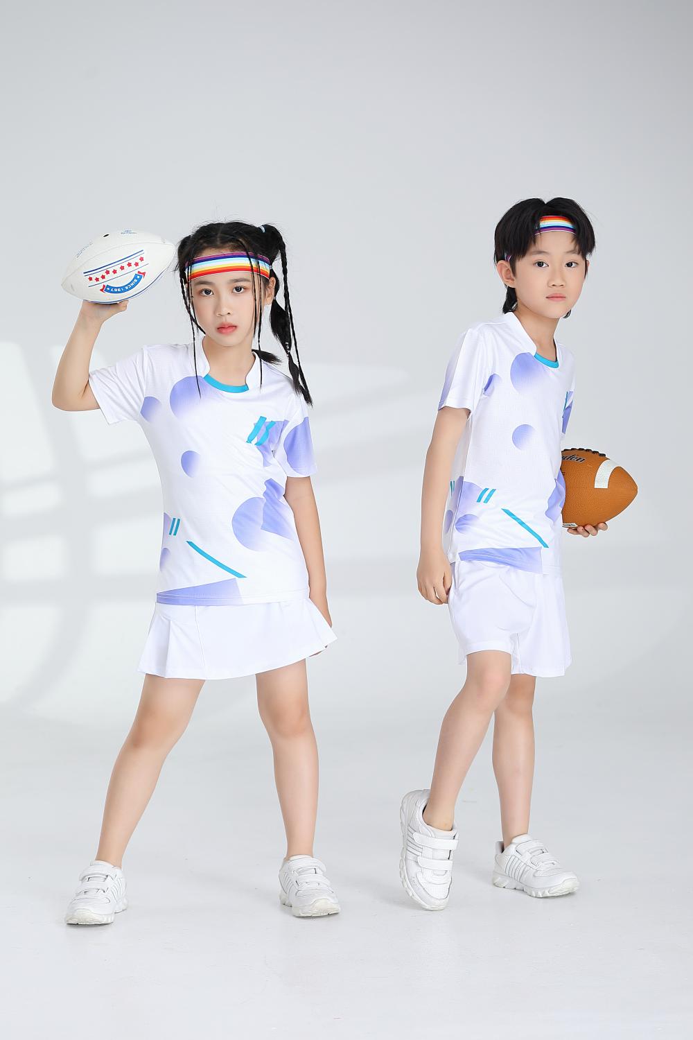 Polyester-ammonia Tianxing mesh sports quick-drying breathable badminton suit 120-1887 children