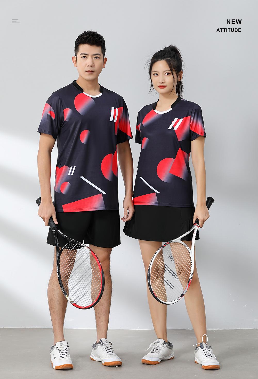 Polyester-ammonia Tianxing mesh sports quick-drying breathable badminton suit 120-1887 adult model