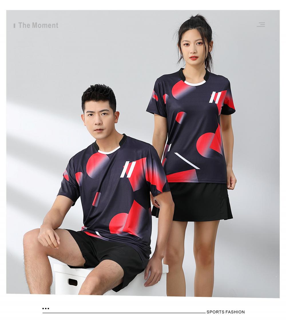 Polyester-ammonia Tianxing mesh sports quick-drying breathable badminton suit 120-1887 adult model