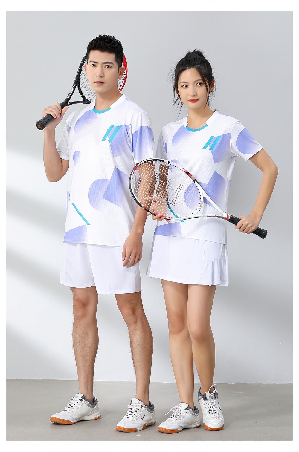 Polyester-ammonia Tianxing mesh sports quick-drying breathable badminton suit 120-1887 adult model