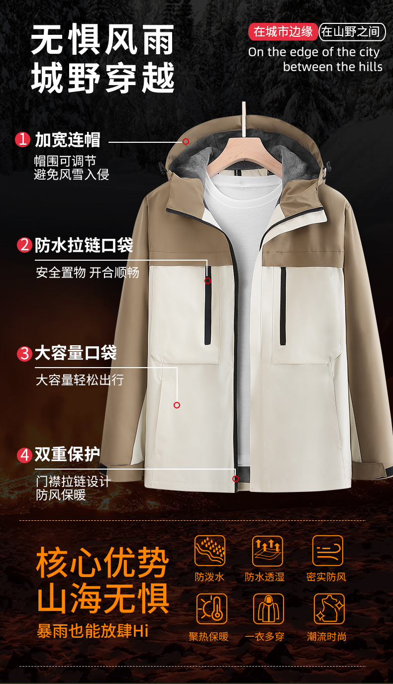 Outdoor windproof and waterproof graphene jacket GJ12-559