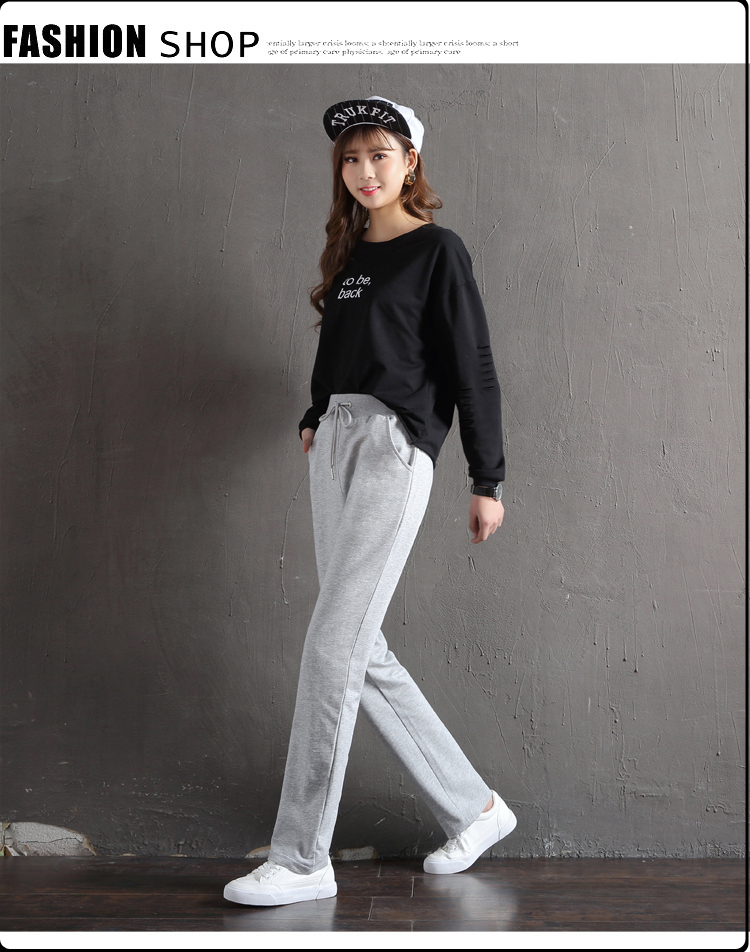 Straight sports spring and autumn casual pants loose trousers for women G32-081