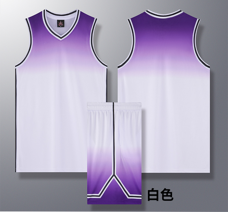 Breathable personalized gradient basketball uniform adult GB12-A1006 adult