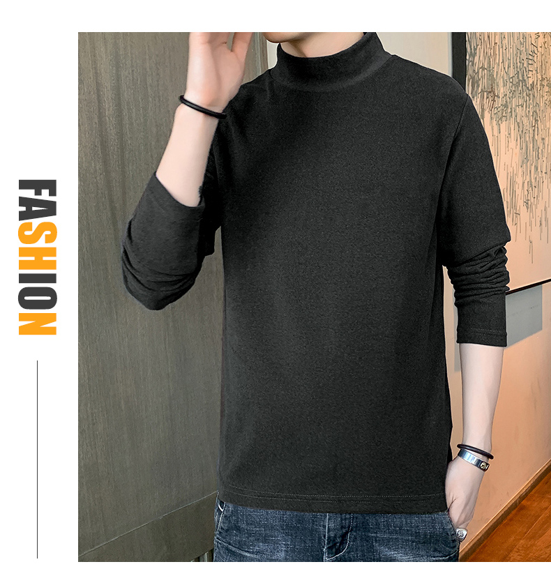 Half turtleneck double-faced fleece warm long-sleeved T-shirt KW-8308