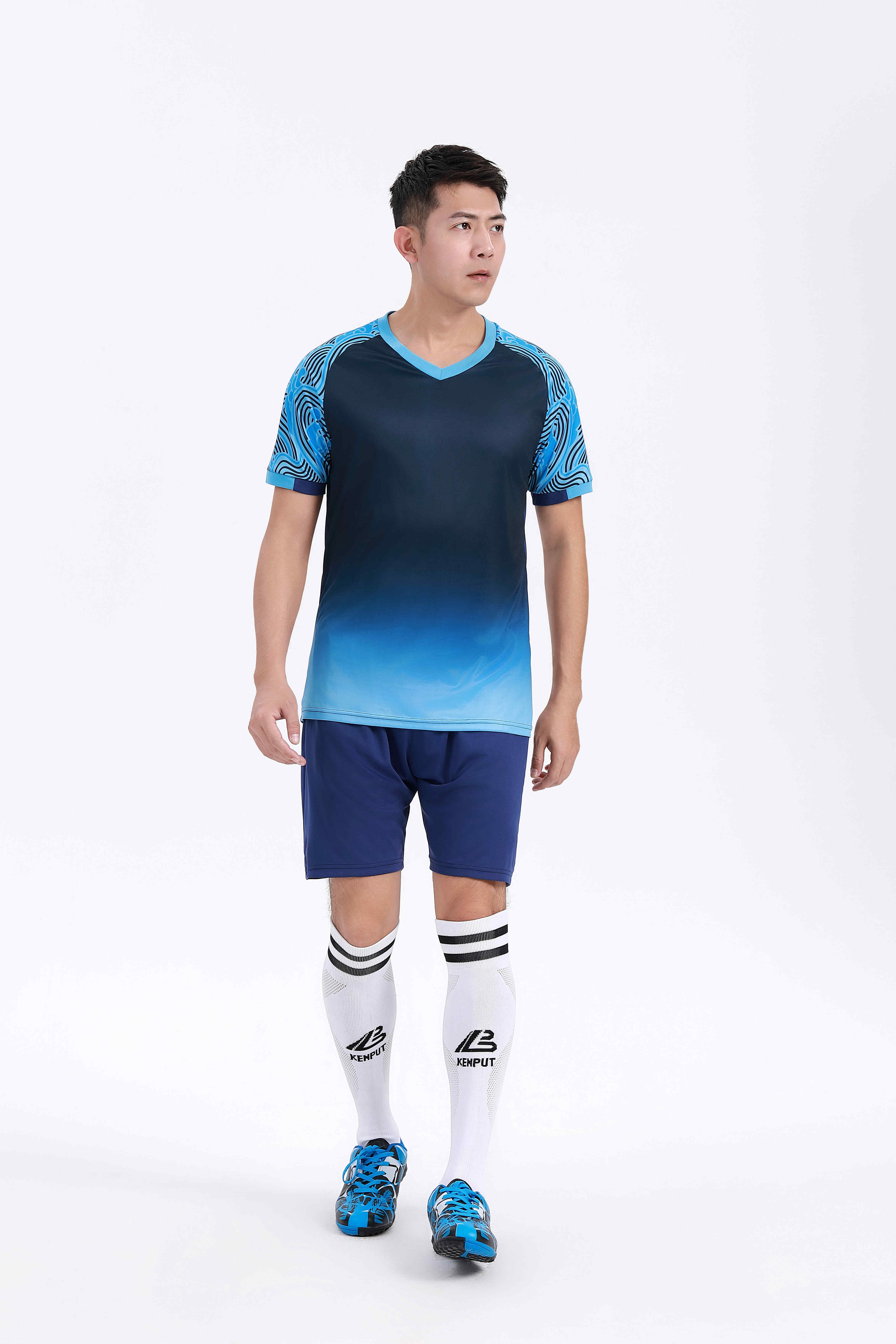 Gradient color football training suit for adults GY6-0751