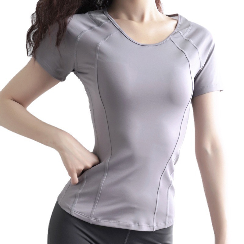 Lightweight, breathable, quick-drying sports short-sleeved yoga suit for women W18-DX-052