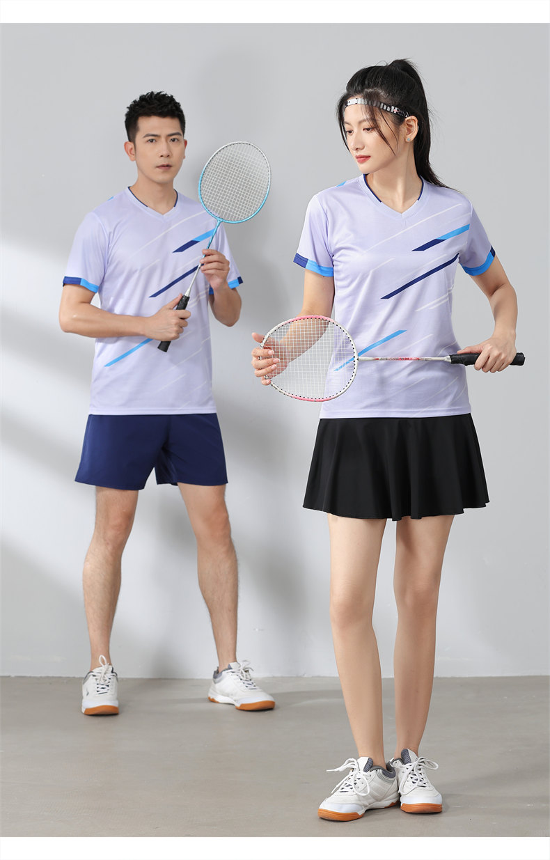 Lightweight slim fit V-neck couple sports badminton suit 120-901