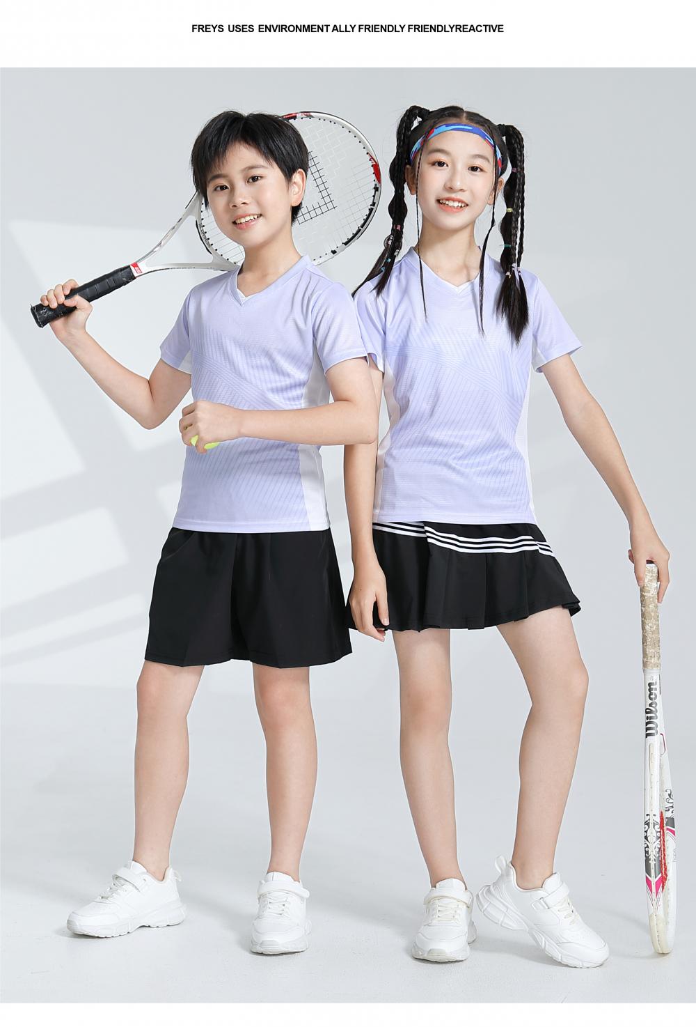 Sports breathable V-neck badminton suit 120-904 children