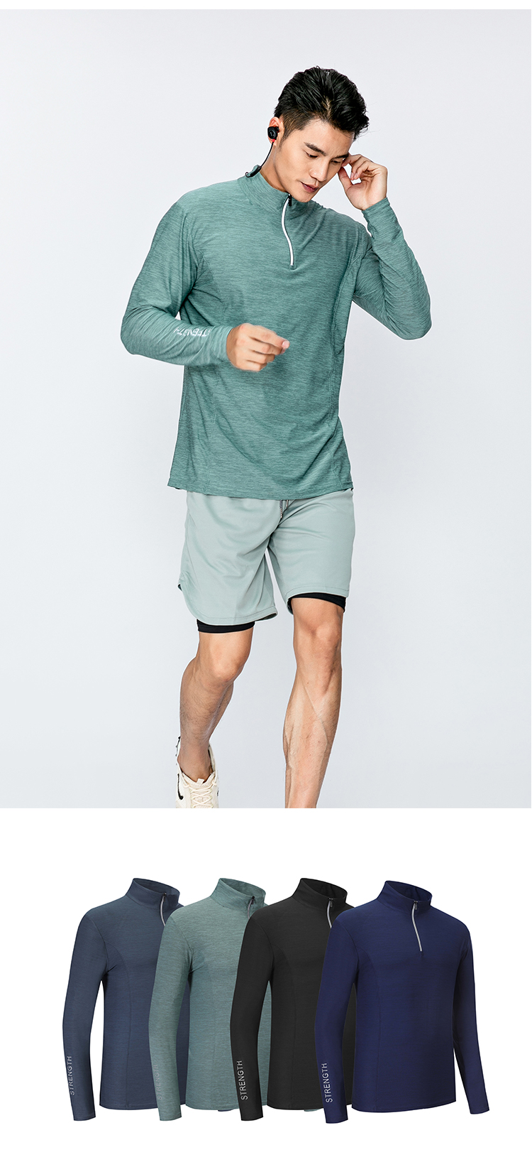 Outdoor sports tight stand collar long sleeve men GM6-9112