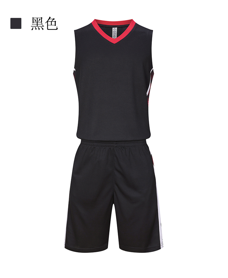 Fashion side color-blocked breathable sports basketball suit GJ3-8037