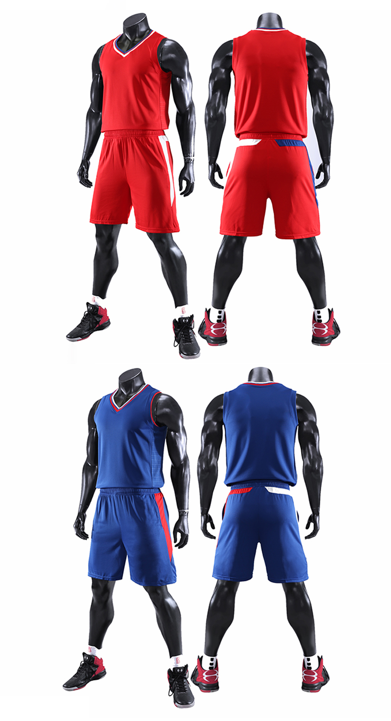 Team leisure competition sports basketball suit set 49-836 adults