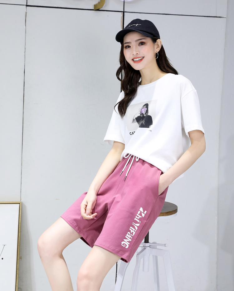 Summer loose side letter casual sports shorts shorts for women G32-6008