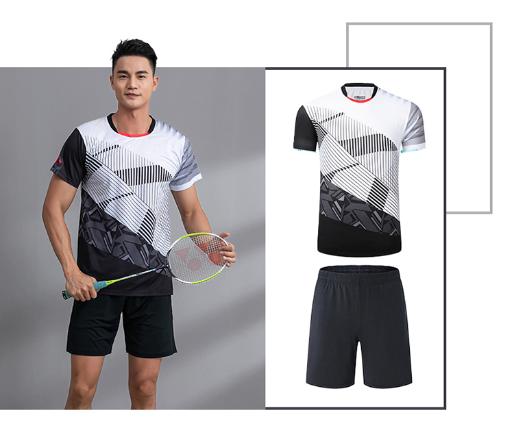 Spandex single-sided feather pattern sports short-sleeved competition training suit GR8-1253 men