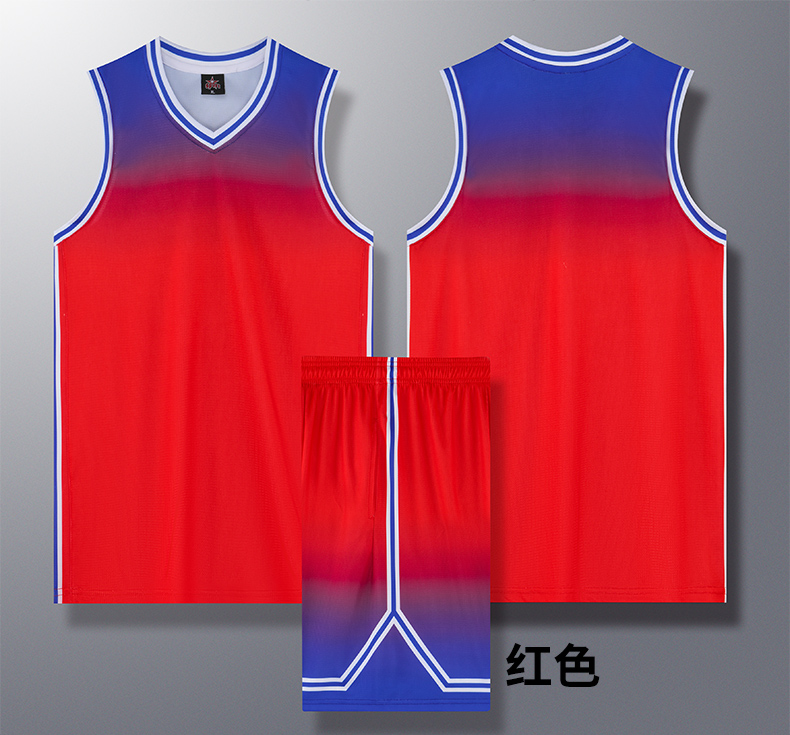 Breathable personalized gradient basketball uniform adult GB12-A1006 adult