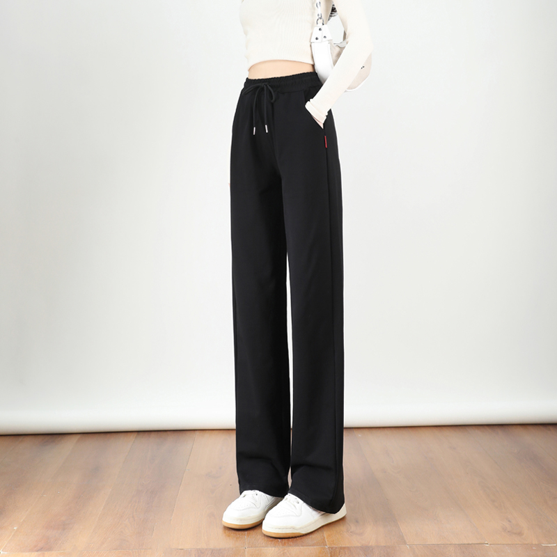 Sports loose high waist casual drape drawstring sweatpants straight trousers G32-95760