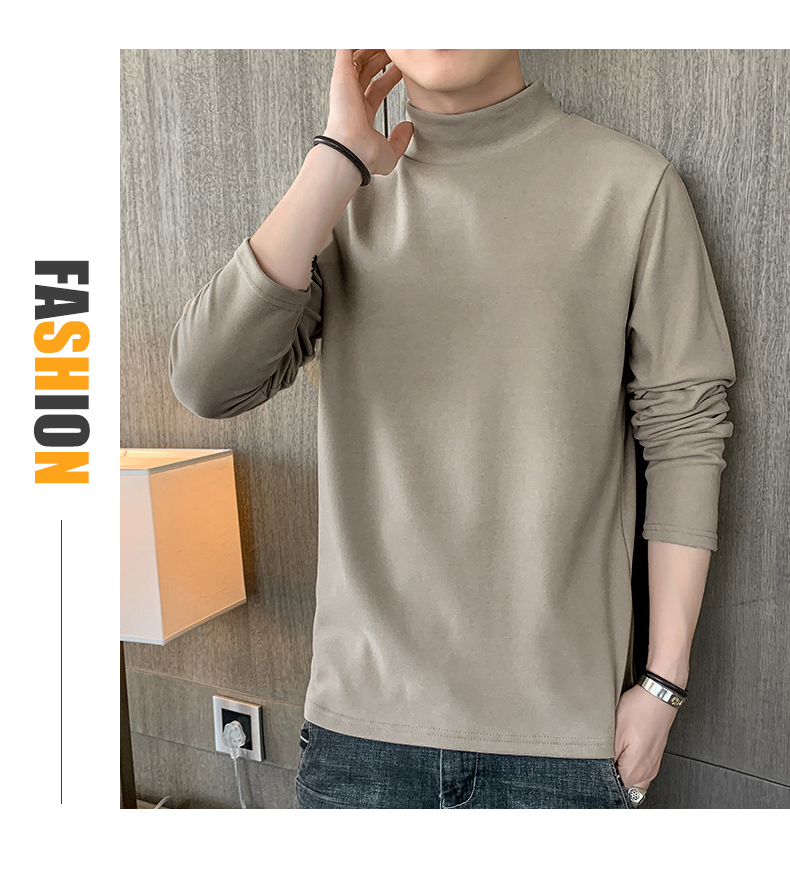 Half turtleneck double-faced fleece warm long-sleeved T-shirt KW-8308