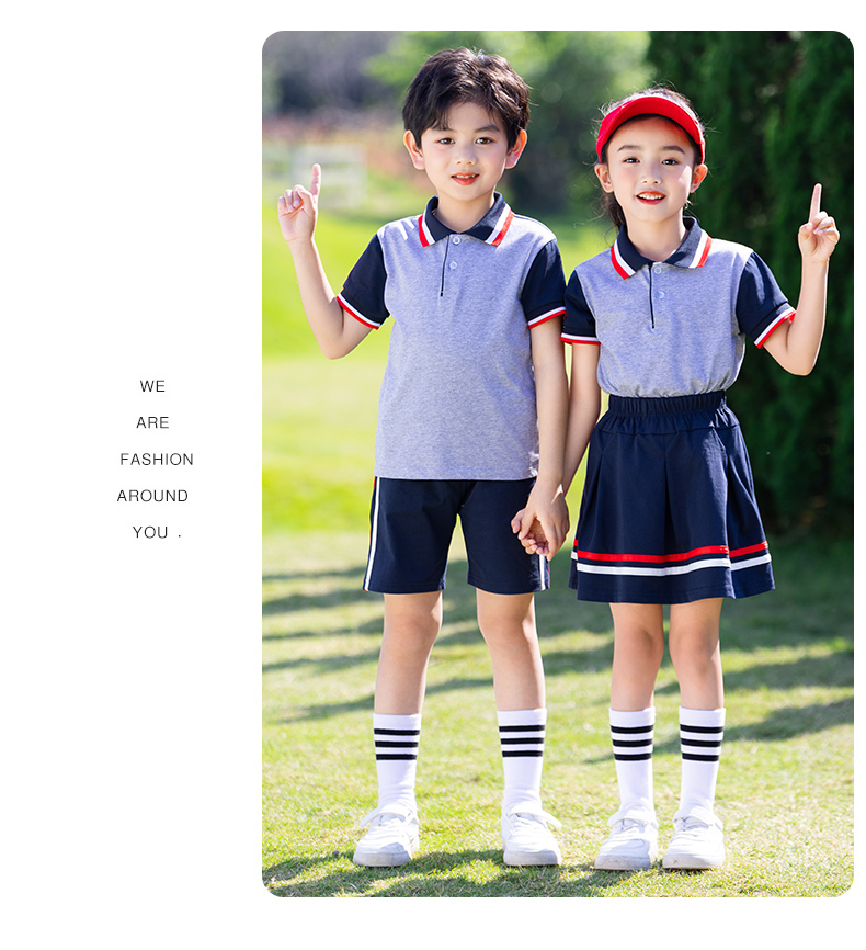 Primary school uniforms spring and autumn kindergarten uniforms parent-child class uniforms short skirt D11-2202