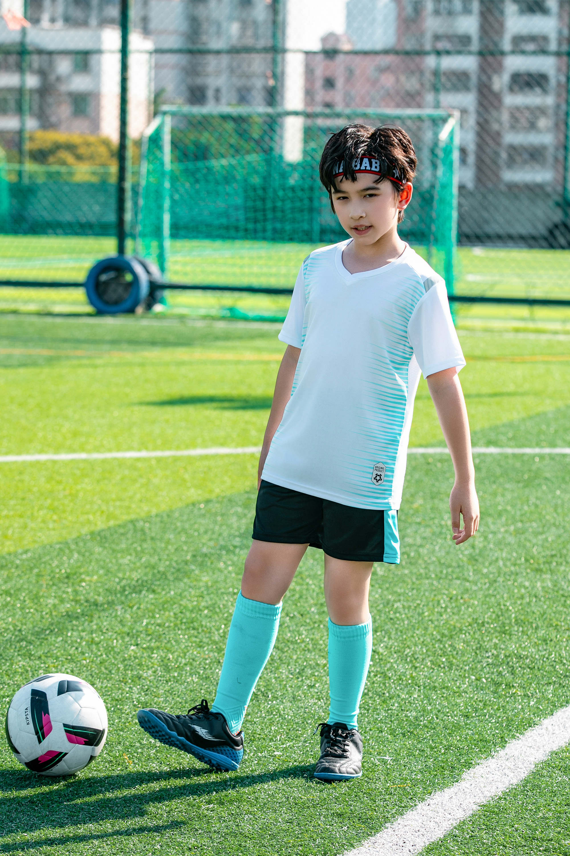 Moisture-absorbent and breathable color-blocked football training suit for children GR4-D8865