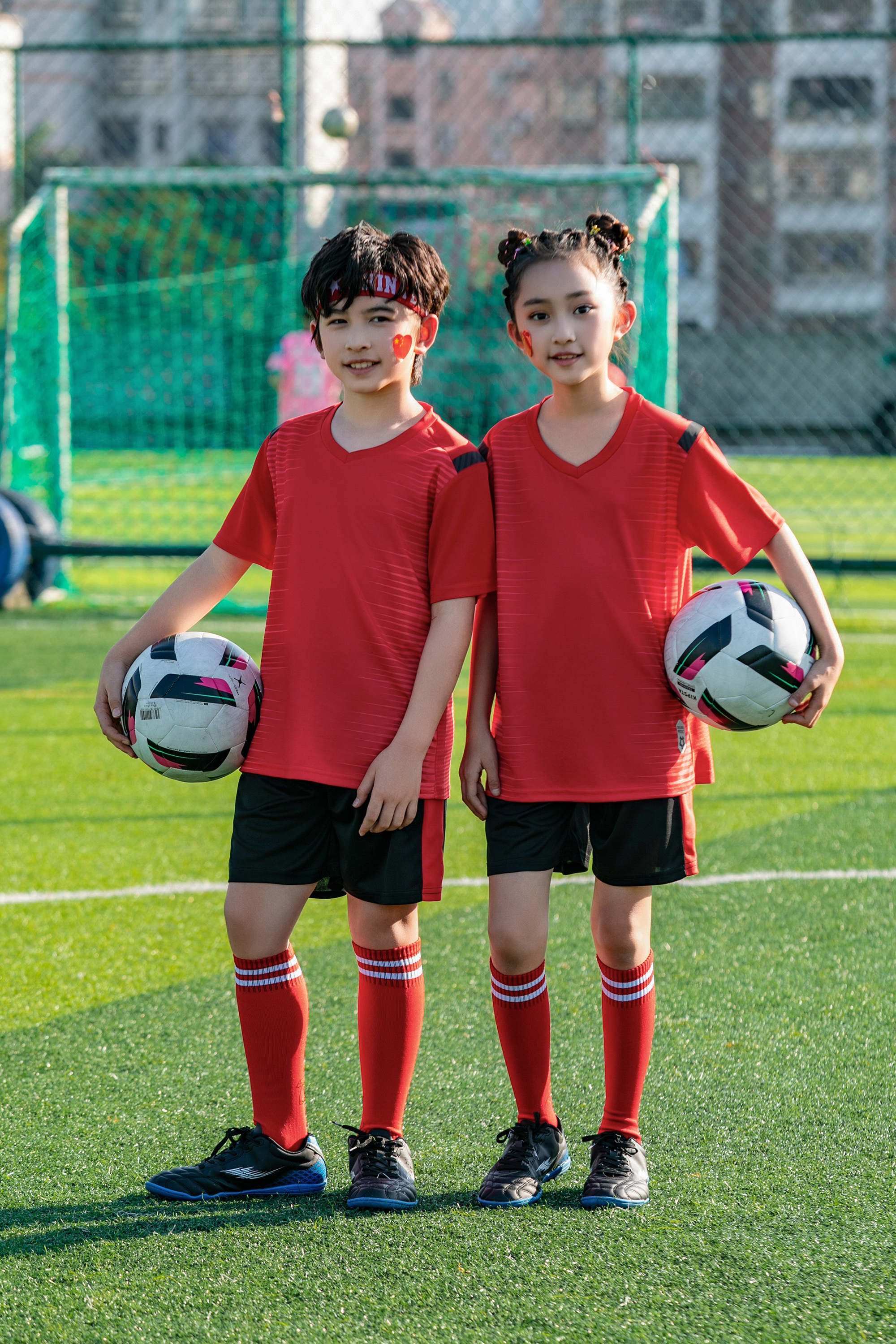 Moisture-absorbent and breathable color-blocked football training suit for children GR4-D8865