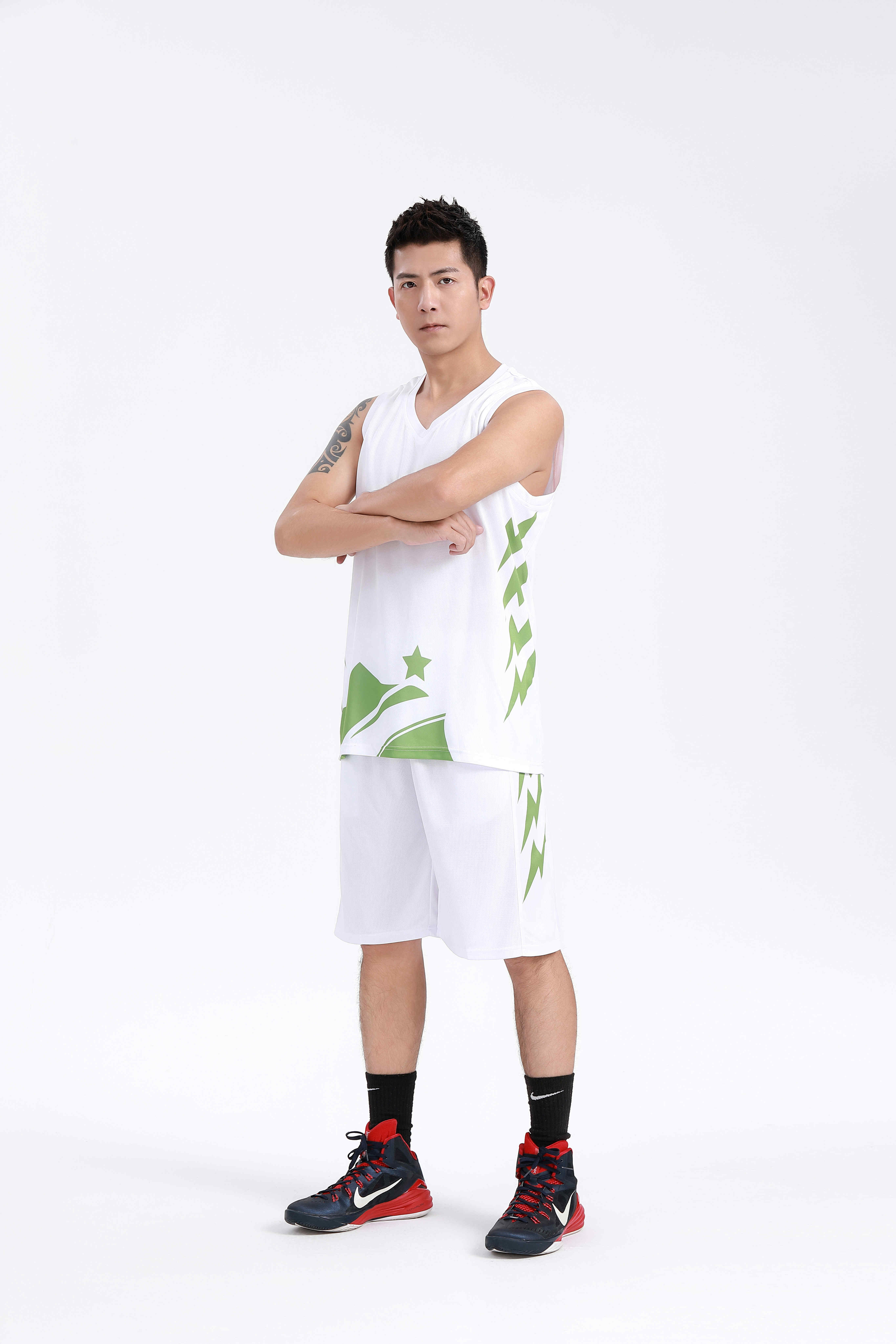 Solid color printed quick-drying sports basketball suit GY6-8452