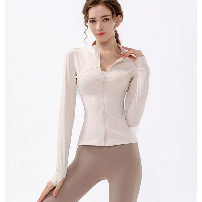 Stand collar zipper jacket sports long sleeve yoga wear W18-CX-901