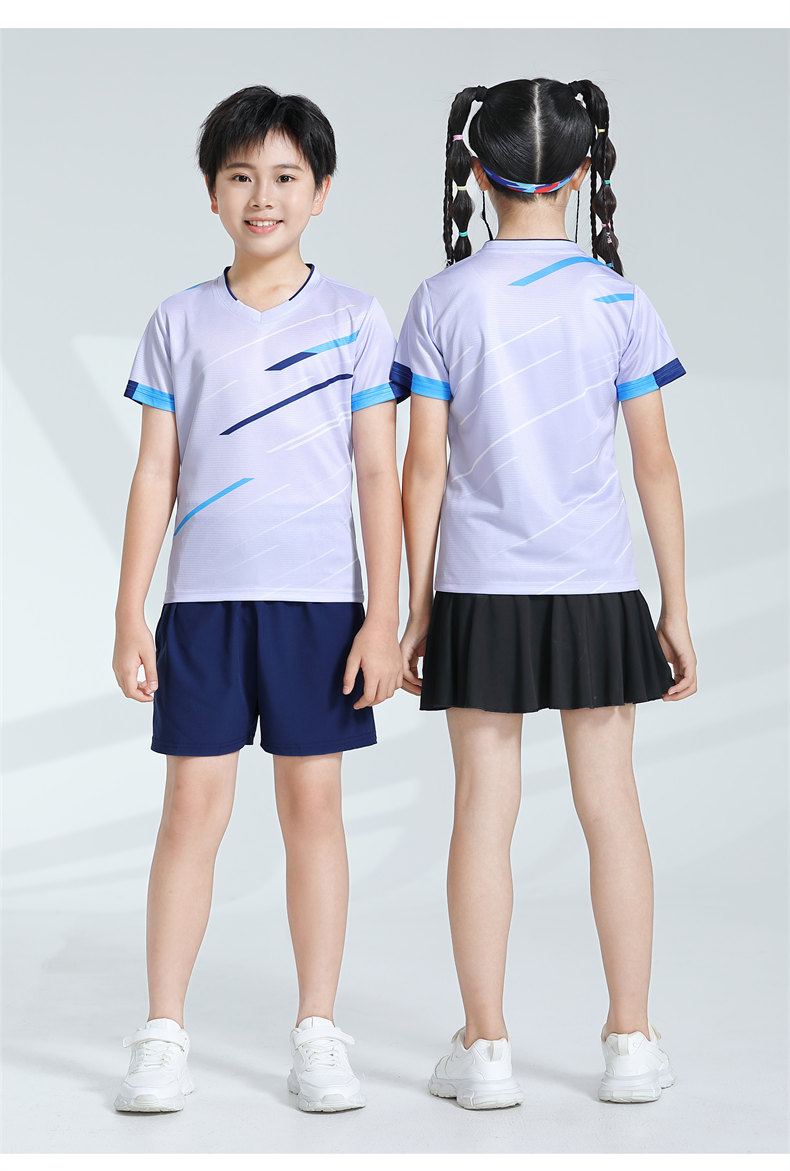 Lightweight slim fit V-neck sports badminton suit 120-901 for children