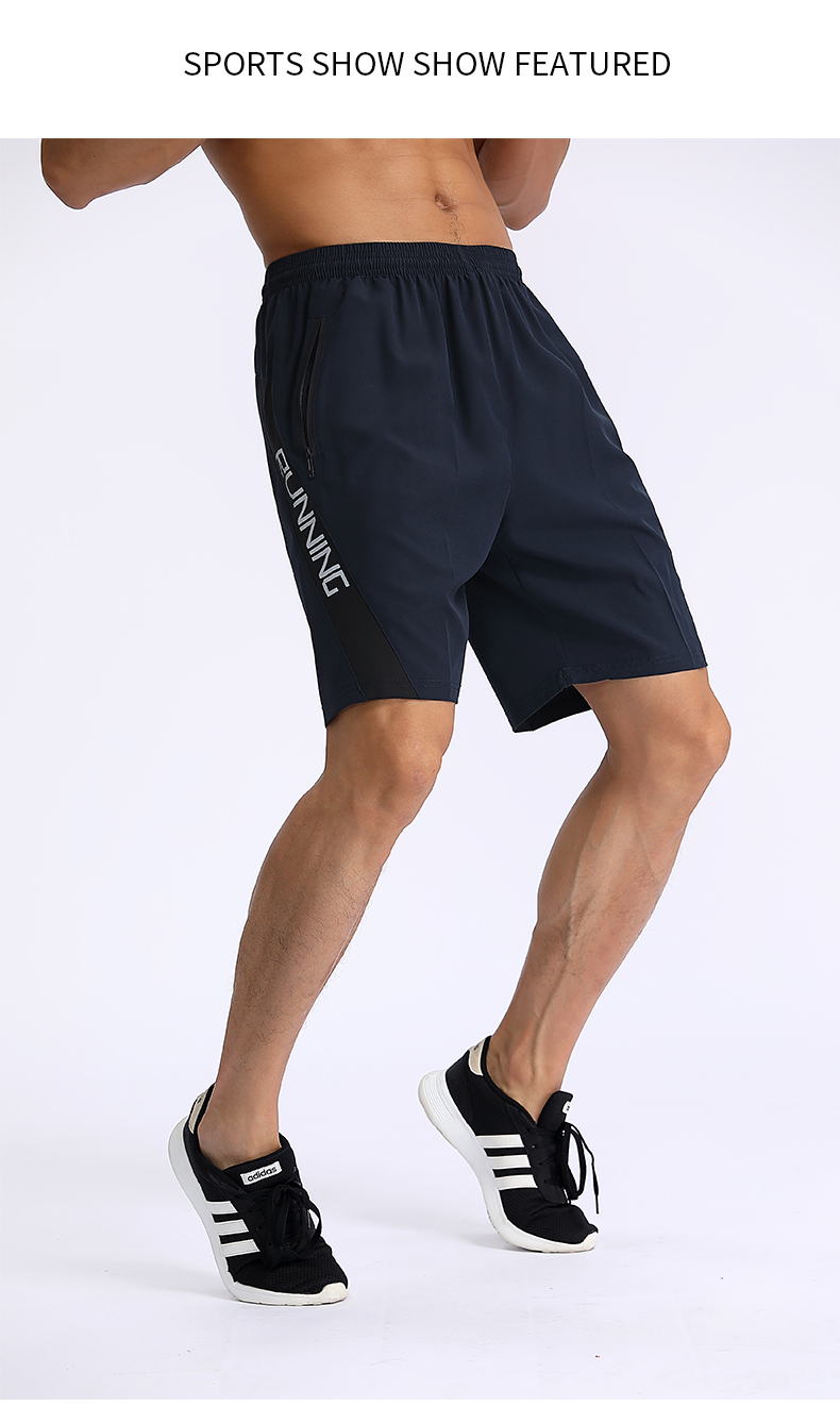 Four-way stretch polyester double pocket zipper shorts G19-MP1855