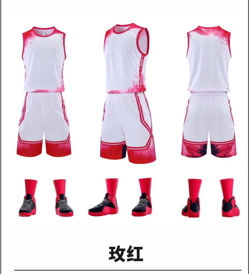 Sweat-absorbent breathable round neck basketball uniform suit 176-L048