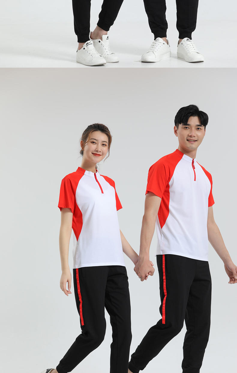 Casual sports lapel short-sleeved training suit general style 110-1803