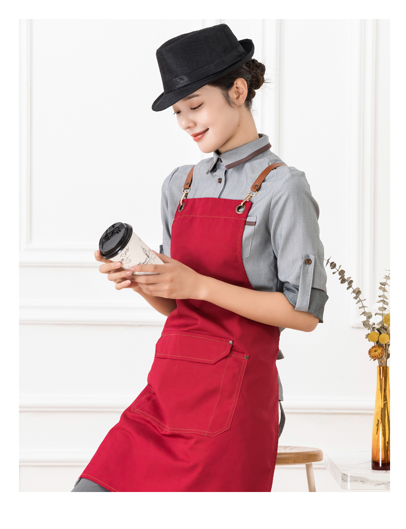 Wear-resistant, dirt-resistant, waterproof and wrinkle-resistant canvas halter apron universal style H01-220