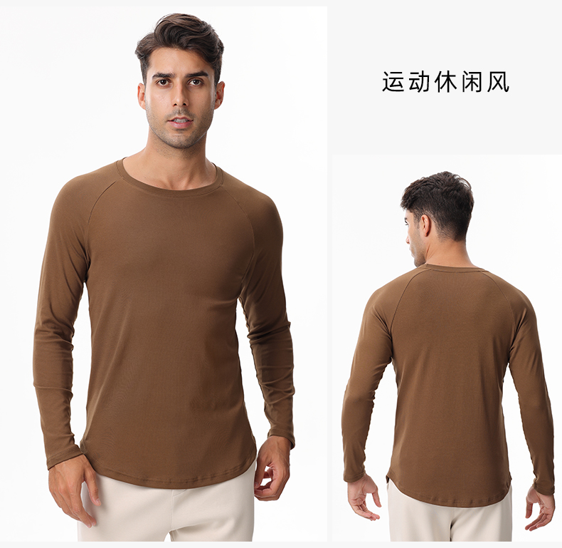 Round neck casual sports long sleeve top GB5-C132