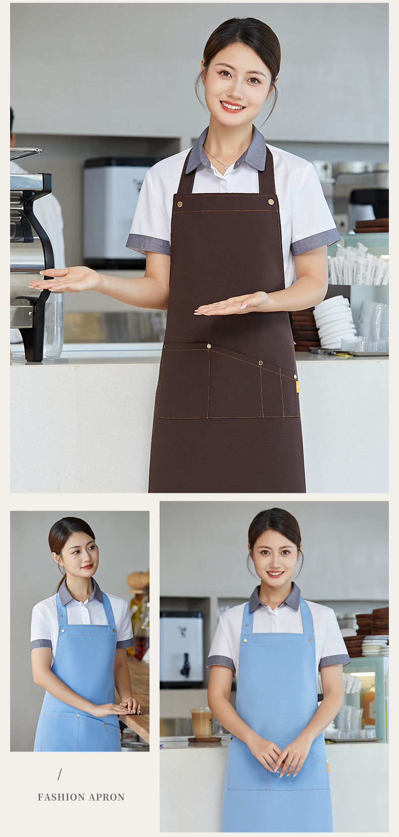 Back tie shoulder apron upper body work clothes H15-F2362